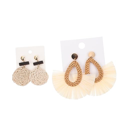 CIMAXIC 2 Paare Rattan Ohrringe für Frauen Böhmische Tropfenohrringe und Elegant für Strandurlaube und Besondere Anlässe CIMAXIC 2 Paare Rattan Ohrringe für Frauen Böhmische Tropfenohrringe und Elegant für Strandurlaube und Besondere Anlässe von CIMAXIC