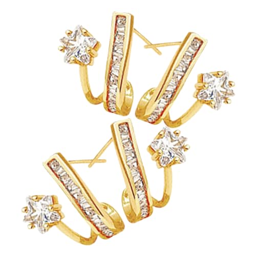 CIMAXIC 2 Paare Stern Ohrstecker Damen Kupfer Ohrringe Dekorativ Elegant Vielseitig Kombinierbar Alltag Schmuck von CIMAXIC