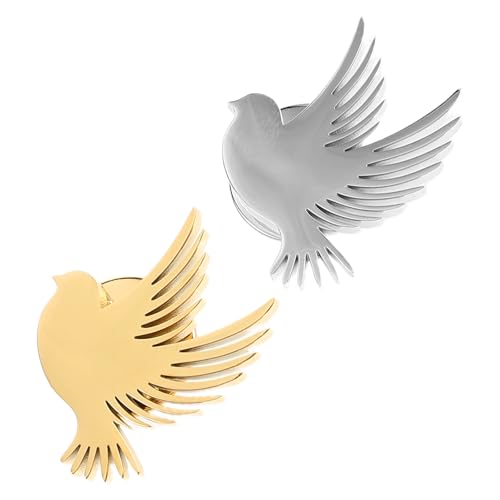 CIMAXIC 2 STÜCKE Friedenstaube Symbol Pin Taube Friedenstaube Brosche Kragen Kleidung Schmuck Pin Für Bräutigam Anzüge Kleidung Hochzeit Charms Decor von CIMAXIC