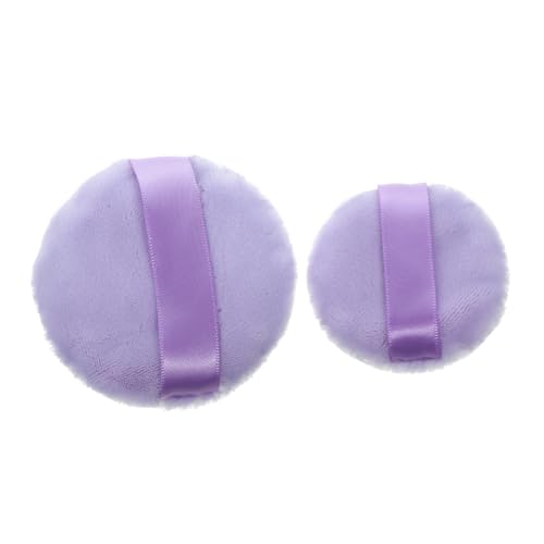 2 Stk Doppelseitige Make-up-puffs Runder Make-up-puff Puderquaste Für Damen Kleine Puderquasten Puderquaste Für Das Gesicht Ersetzen Baumwolle Violett Honig Puderquaste Fräulein von CIMAXIC