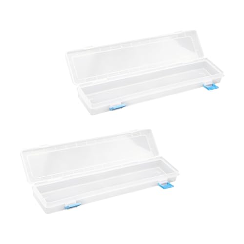 CIMAXIC 2 Stück Boxen Transparent Kreidebox Bleistift Aufbewahrungsbox Nützlicher Bleistiftbehälter Transparentes Federmäppchen Stifte Aufbewahrungsbehälter Wasserfarbstifte Etui von CIMAXIC