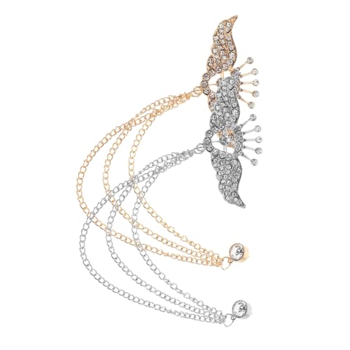 CIMAXIC 2 Stück Broschen mit Design Funkelnden Strasssteinen und Quasten Ketten Anstecknadeln für Damen und Herren für Hochzeit Party und Business Outfits von CIMAXIC