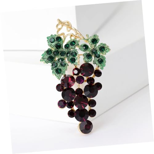 CIMAXIC 2 Stück Elegante Strass Brosche Traubenmotiv Langlebige Modische Anstecknadel für Damenkleidung Vielseitig Kombinierbar Zeitloses Design mit Funkelnden Kristallen von CIMAXIC