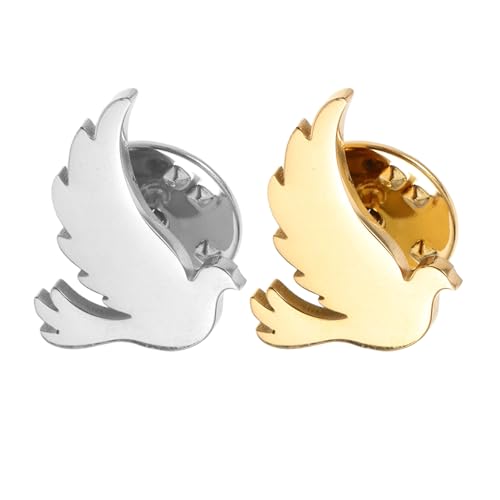 CIMAXIC 2 Stück Friedenstauben-Brosche: Anstecknadeln aus Legierung – Minimalistischer Vogelbroschenschmuck – Charity-Event-Accessoires – Friedenstauben-Anstecker – Symbol der Gerechtigkeit von CIMAXIC