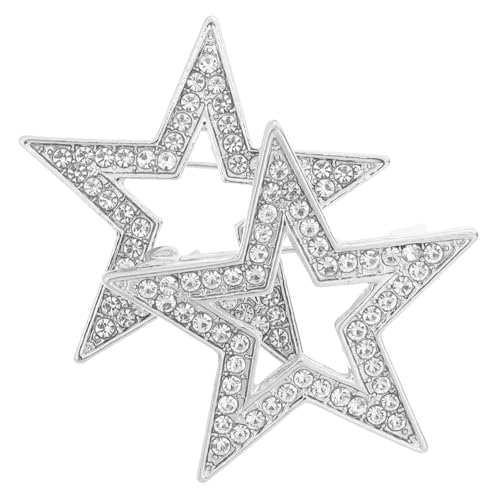 CIMAXIC 2 Stück Fünfzackiger Stern Brosche aus Robustem Zinklegierung Modischer Ansteckpin für Anzug Hemd und Revers Schmuck für Damen und Herren Teiliges Vielseitiges Accessoire von CIMAXIC
