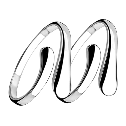 CIMAXIC 2 Stück Geometrischer Offener Ring Damen Kupfer Schmuck Modern Kreuz Design Verstellbar Stapelbar Modischer Statement Schmuck für Teenager und Frauen von CIMAXIC