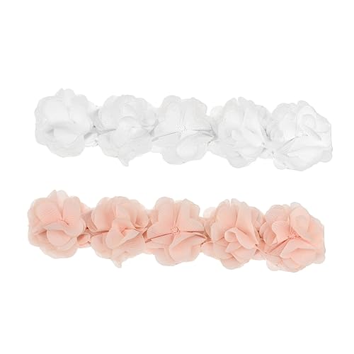 CIMAXIC 2 Stück Kopfblumenschmuck kleine Haarbänder Haarzubehör für Mädchen Spitze Haarbänder für Mädchen Rosa haarschmuck Kopfbedeckungen für Kleinkinder Haarzubehör kopftuch von CIMAXIC