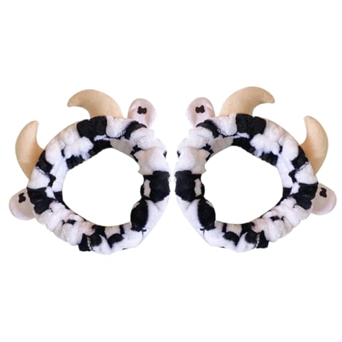 CIMAXIC 2stücke Frauen Kühe Muster Haarband Waschen Gesicht Stirnband Spa Stirnband Make-up von CIMAXIC
