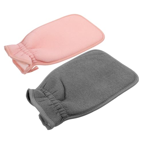 2St Sauberes Badetuch exfoliating glove exfoliate gloves duschtücher Peeling-Handschuh Badeschrubber, Schrubberhandtuch hautfreundlich Schrubben Gemütlich Duschgel Handschuhe Stoff von CIMAXIC