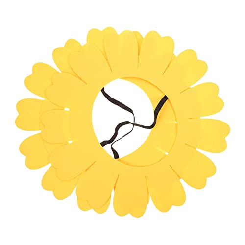 CIMAXIC 2 Stück Sonnenblumen-Kopfbedeckung Helm Für Neugeborene Mädchen-Outfit Haargummis Für Sonnenblumen-Mütze Plüsch-Blumenhut Turban-Stirnband Sonnenblumen-Kopf Kostüm von CIMAXIC