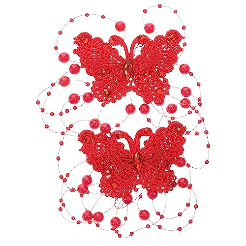 2st Spitze Schmetterling Haarspange Schmetterlinge Clips Spitzenclips Haarspange Mit Strass Haarspangen Aus Spitze Haarspangen Für Damen Mädchen Prinzessin Schmücken Legierung von CIMAXIC