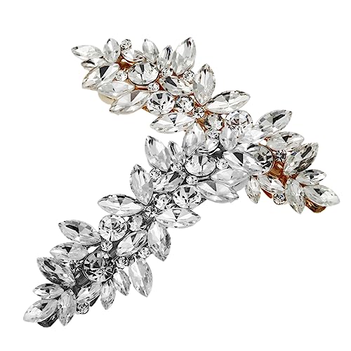 2st Federclip Aus Strass Französische Haarspangen Vintage Haarspangen Mit Blumen Haarbacke Aus Strass Schicke Haarspange Haarkralle Strass Mädchen Strasssteine Kristall Pferdeauge von CIMAXIC