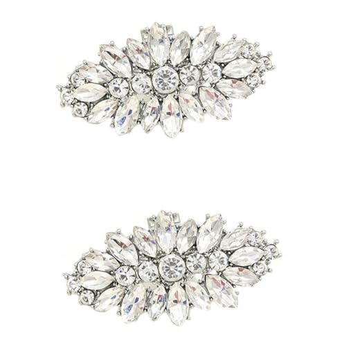 CIMAXIC 2 Stück Strass Schuhclips Damen Abnehmbare Glass Schuhschnallen aus Feiner Modische DIY Schuhdekoration für Flache Schuhe Sandalen Stiefel und High Heels von CIMAXIC