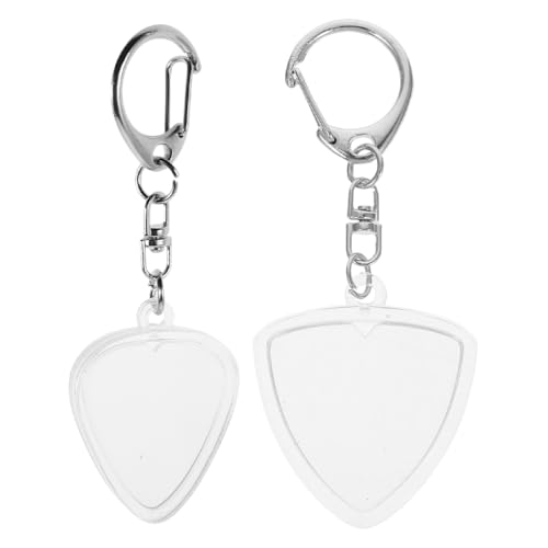 CIMAXIC 2-teiliger Plektrumhalter: Transparentes Etui für Gitarrenplektren mit Schlüsselanhänger – Kompakter Plektrum-Organizer für Gitarristen auf Reisen oder für den täglichen Gebrauch von CIMAXIC