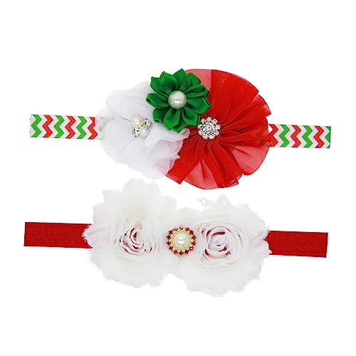 2st Turbane Für Frauen Chiffon-hijab Haarschmuck Für Kleinkinder Bandana Für Frauen Weihnachtsmann Haarband Weihnachtskopfbedeckung Tiara Baby Stirnband Die Blumen von CIMAXIC