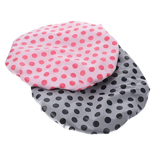 2st Trockene Haarkappe Duschhaube Damen Shower Hat for Kids Duschhauben Satin Kinder Hijab Kinder Duschhaube Bedrucktes Peva Auf Der Außenseite Schlafkappe Verdreifachen Fräulein von CIMAXIC