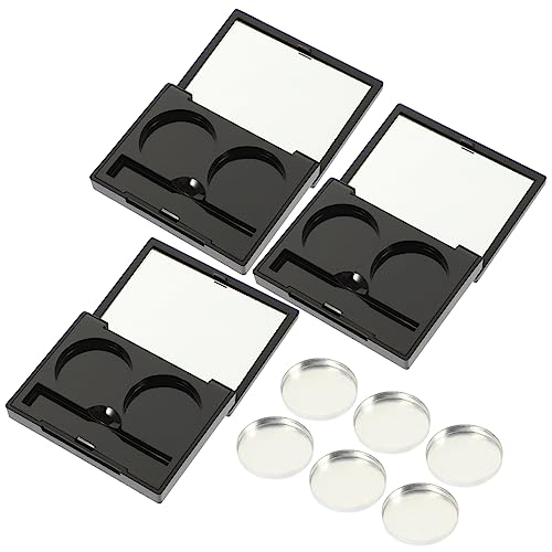 3 Sätze Doppelbox Lidschattenbox Matte Lidschatten-palette Nachfüllbare Lidschattenpalette Make-up-paletten-organizer Aluminiumschale Tiefer Erröten Plastik Reisen Make-up-puder von CIMAXIC