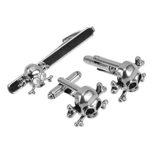CIMAXIC 3 Stück Krawattenklammer-set Dekorativer Krawattenclip Clip-krawatte Krawattenzubehör Für Männer Krawattenklammern Manschettenknöpfe Herren Hochzeitsklammern Pin Silber Legierung von CIMAXIC