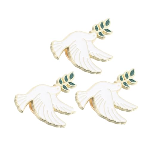 CIMAXIC 3 Stück Peace Dove Brosche mit Olivenzweig Filigraner Vogel Anstecker Vielseitiger Schmuck für Jacke Hemd Rucksack Unisex Eleganter Ansteckpin für Kleidung und Accessoires von CIMAXIC