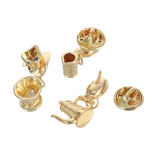 CIMAXIC 3 Stück Teiliges Brooch Kaffee aus Langlebiger Legierung Leichte Anstecknadeln mit Kaffeebohnen Kanne und Tasse Vielseitig für Schürzen Kleidung Hüte Taschen Modisches Accessoire von CIMAXIC