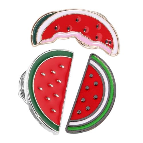 CIMAXIC 3 Stück Teiliges Wassermelonen Broschen Anstecknadeln aus Leichtem Legierungs Material Vielseitig Einsetzbar als Cardigan Clip Kragen Clip für Damen Passend zu Pullovern Kleidern von CIMAXIC