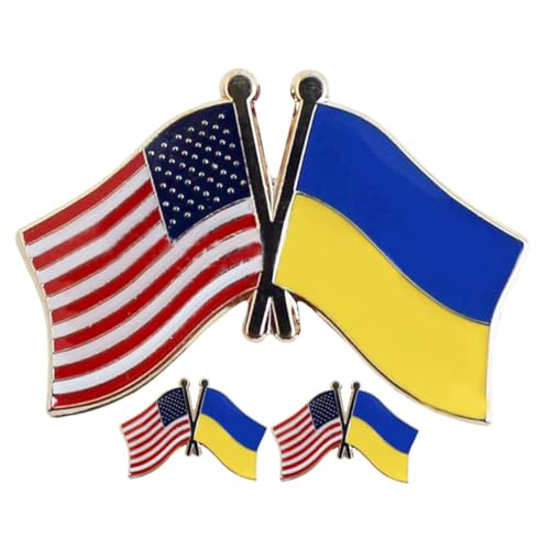 CIMAXIC 3 Stück Usa und Kreuz Doppel-flaggen Anstecknadeln aus Langlebiger Legierung Rostfrei Patriotische Broschen für Anzug Hemd Dekorative Reverspins als Geschenk und Accessoire von CIMAXIC