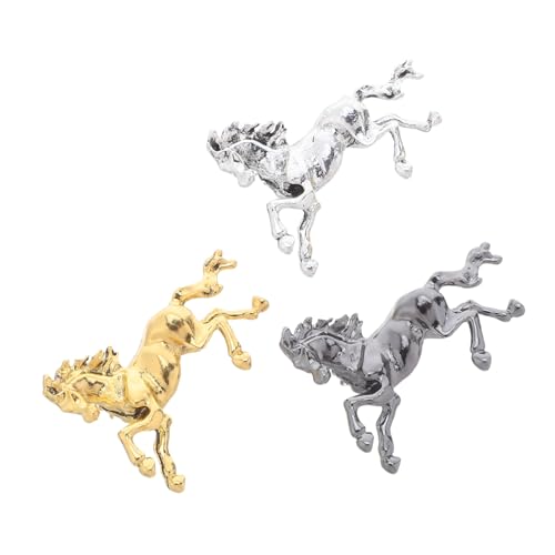 CIMAXIC 3 Stück Vintage Tierbrosche Pferd Emaille Anstecknadel Chinesisches Tierkreis Schmuck für Damen Herren Rucksack Kleidung Accessoire mit Sicherer Befestigung von CIMAXIC