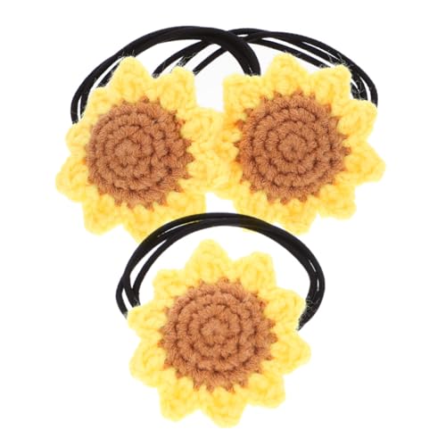 3st Haarschmuck Blumenhaarseil Blumen-haargummis Für Haargummis Für Frauen Dünnes Haar Elastisches Süße Haaraccessoires Handgefertigte Produkte Zubehör Baumwolle Kind Sonnenblume von CIMAXIC