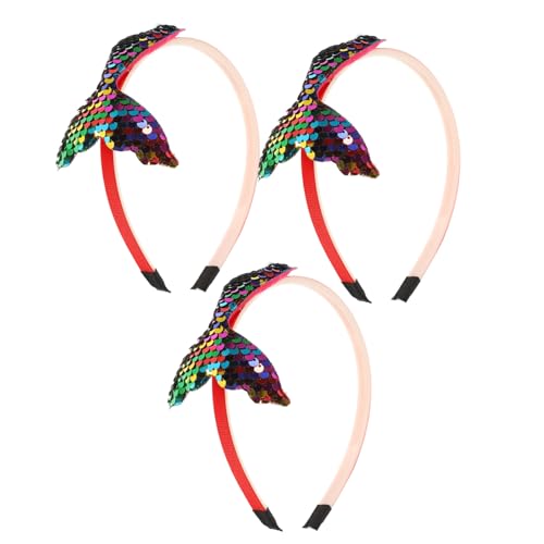 3St Kopfschmuck Stirnbänder für kinder haarschmuck hair accessories for girls Stirnband Haarschmuck für Meerjungfrauen Fischschuppen Kopfbedeckung Ausgabekarte von CIMAXIC