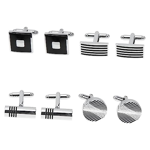 CIMAXIC 4 Paare Manschettenknöpfe Herren Messing Klassisch Elegantes Design Business Hemd Schmuck Set für Vater Bräutigam Anzug Accessoire von CIMAXIC