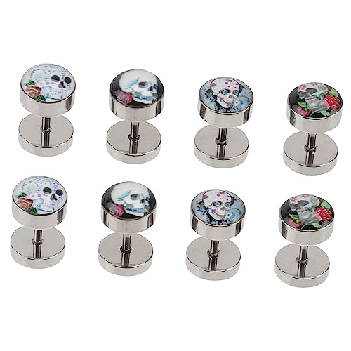 CIMAXIC 4 Paare Ohrstecker Herren Ohrschmuck Skull Design Leicht und Stilvoll für Alltag und Party Geeignet CIMAXIC 4 Paare Ohrstecker Herren Ohrschmuck Skull Design Leicht und Stilvoll für Alltag und Party Geeignet von CIMAXIC