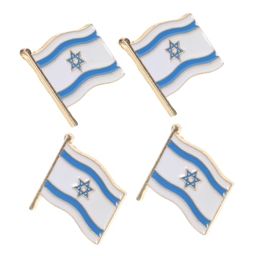 CIMAXIC 4 Stück Israelische Flagge Anstecknadeln Kreatives Design Robuste Metallbroschen Für Hemdjacken Rucksäcke Patriotische Schmuckstücke Für Männer Feierliche Anlässe von CIMAXIC