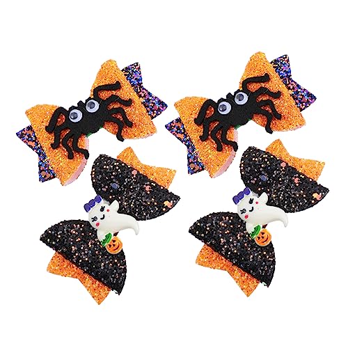 4 Stück Haarnadel Für Kinder Halloween-stirnband Für Kinder Trick Oder Behandeln Grips Kleine Mädchen Beugen Haarnadel Halloween-kopfbedeckungen Eisen Neugeboren Kürbis Schal von CIMAXIC