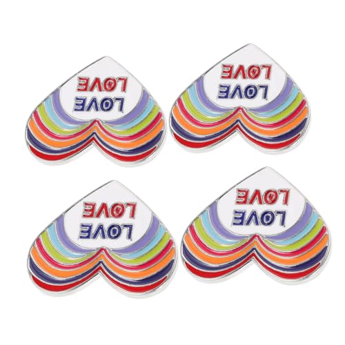 CIMAXIC 4 Stück Robuste Legierungs-Brosche Handgefertigtem Regenbogen-Motiv Langlebig Farbecht Leichter Modeschmuck für Kleidung Rucksäcke und Pride-Accessoires von CIMAXIC