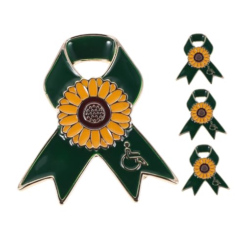 CIMAXIC 4 Stück Sonnenblumen Anstecknadeln aus Legierung Charity Symbol Leichtes Erkennbares Design für Freiwillige für Kleidung Anzüge Kleider und Taschen Unterstützung für von CIMAXIC