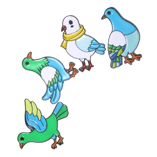 CIMAXIC 4 Stück Teiliges Friedens Tauben Broschen Metall Pin Grün Vintage Vogel Anstecker für Damen Herren Kleidung Rucksäcke Taschen Accessoires von CIMAXIC