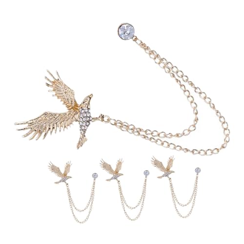 CIMAXIC 4 Stück Teiliges Herren Broschen mit Design Strass und Ketten Anstecknadeln für Anzüge und Mäntel Hemd und Revers Pins Stilvolle Geschenkidee für Freunde und Familie von CIMAXIC