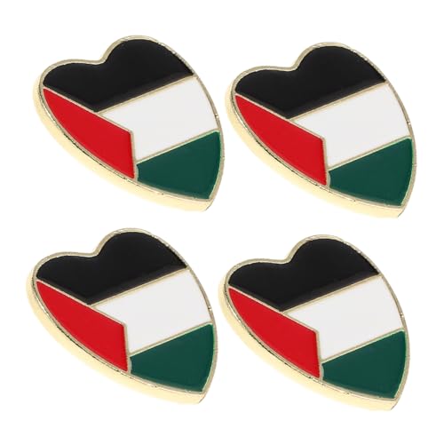 CIMAXIC 4 Stück Teiliges Palästina Flaggenbroschen aus Langlebiger Modische Anstecknadeln für Kleidung Stilvolle Palästina Abzeichen für Party und Alltagsdekoration von CIMAXIC