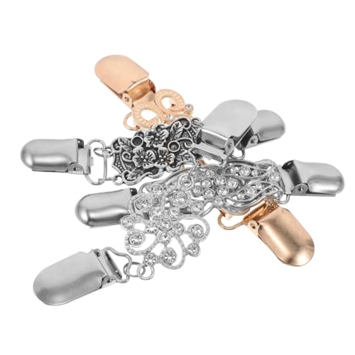 CIMAXIC 4 Stück Teiliges Vintage Cardigan Clips mit Funkelnden Strasssteinen Stabile Metallbroschen für Pullover Schals und Kleider Antiexposure Design für Sicheren Halt Europäischer von CIMAXIC