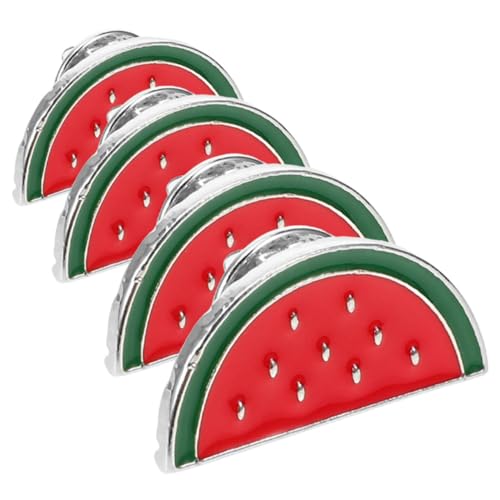 CIMAXIC 4 Stück Wassermelonen Brosche Anstecknadeln Cartoon Design Sommerliche Party Pins für Frauen Kleidung Taschen Hüte Accessoires Langlebig Modisch von CIMAXIC
