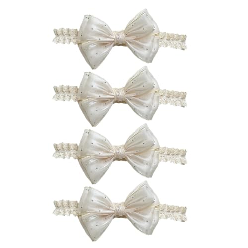 CIMAXIC 4-teiliges Baby-stirnband für Mädchen: Haarbänder mit Schleife für Babys – Modische Kopfbedeckungen für Feiern Und Familienfotos von CIMAXIC