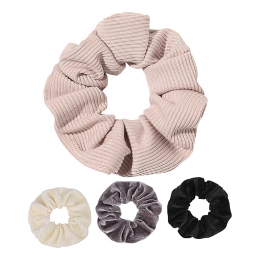 4stücke Corduroy Haargummis Für Frauen Und Mädchen Elastische Haarbänder in Schwarz Weiß Und Dekorative Haarschmuck Für Ponytails Armband von CIMAXIC