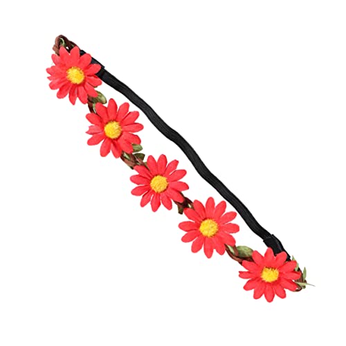 5st Gänseblümchen-stirnbänder Hawaiianisches Blumenstirnband Kopf Blumenkranz Sonnenblumenkrone Haarkranz Tiara- Sonnenblumen-stirnband Blumenkopfschmuck Mädchen Fräulein von CIMAXIC