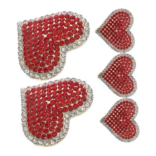 CIMAXIC 5 Stück Teiliges Herzbroschen mit Strass Eleganter Anstecknadel Legierung für Jacken Schals und Festliche Anlässe Vielseitiges Damen Accessoire für Hochzeit und Party von CIMAXIC