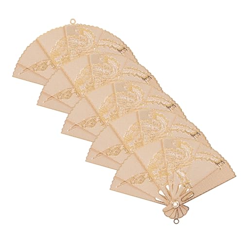 CIMAXIC 5 Stück Teiliges Mini Schmuckanhänger Fächerform Metall Diy Charms für Ohrringe Armbänder Halsketten Basteln Hochzeitsgeschenke Polterabend Zubehör von CIMAXIC