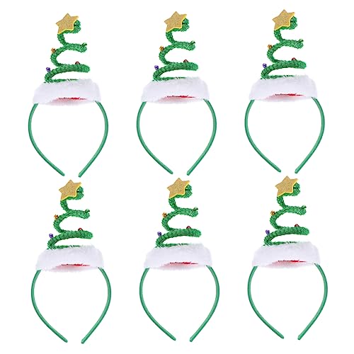 CIMAXIC 6 Stück Weihnachts-Frühlings-Stirnband Partyzubehör Für Frühlingsdekorationen Haar-Accessoires Für Weihnachtsbaum Stern-Haarreifen Weihnachts-Haarreifen Stern-Stirnband von CIMAXIC