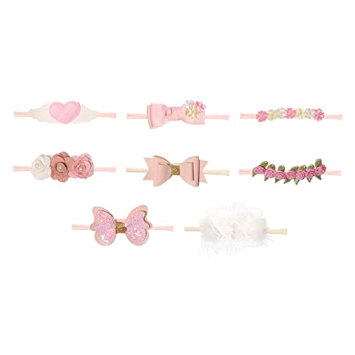 Blumenhaarband Für Babys Elastische Haarschleifen 8 Stück Hübsches Design Einfach Zu Tragen Für Frisuren von CIMAXIC