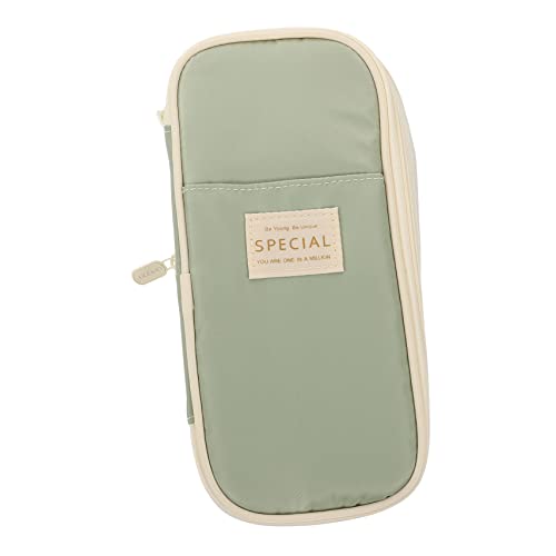 CIMAXIC Aufbewahrungsbox für Make-up-Pinsel Netz-Stifttasche Etuis für Stifte und Stifte Schallwand lebendig briefpapier Set schreibwaren Set Stifte Organizer Federmäppchen Segeltuch Green von CIMAXIC
