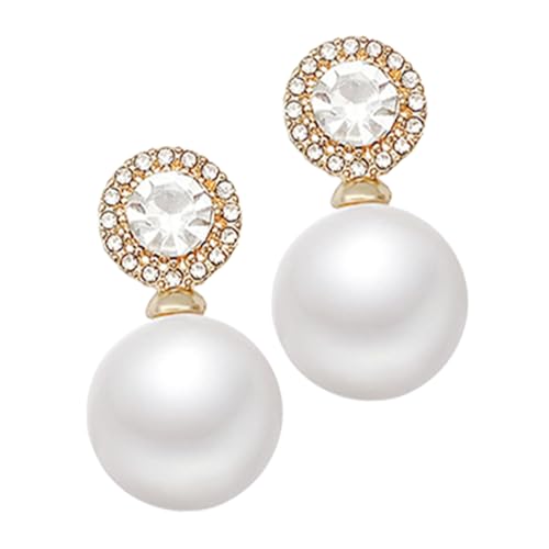 CIMAXIC Damen Ohrstecker mit Kunstvoller Perle Schmuck Ohrhänger für Frauen Vielseitige Faux Pearl Ohrringe Schlichtes Design für Alltag und Festliche Anlässe Leicht zu Kombinieren von CIMAXIC