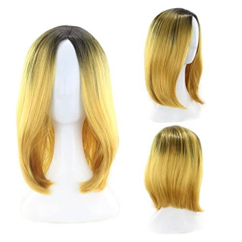 Blonde Bubiperücke Damen Perücken Kurze Bob-perücken Für Damen Bob-haar Mit Farbverlauf Lace Frontal Perücken Echthaar Perücken Für Weiße Frauen Haarschmuck Vordere Spitze Fräulein von CIMAXIC